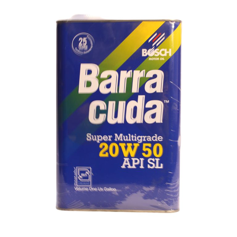 روغن موتور بوش باراکودا 20W50 لیتراژ 4 روغن موتور بوش مدل باراکودا SAE 20W-50 SL حجم4 لیتر - Image 1