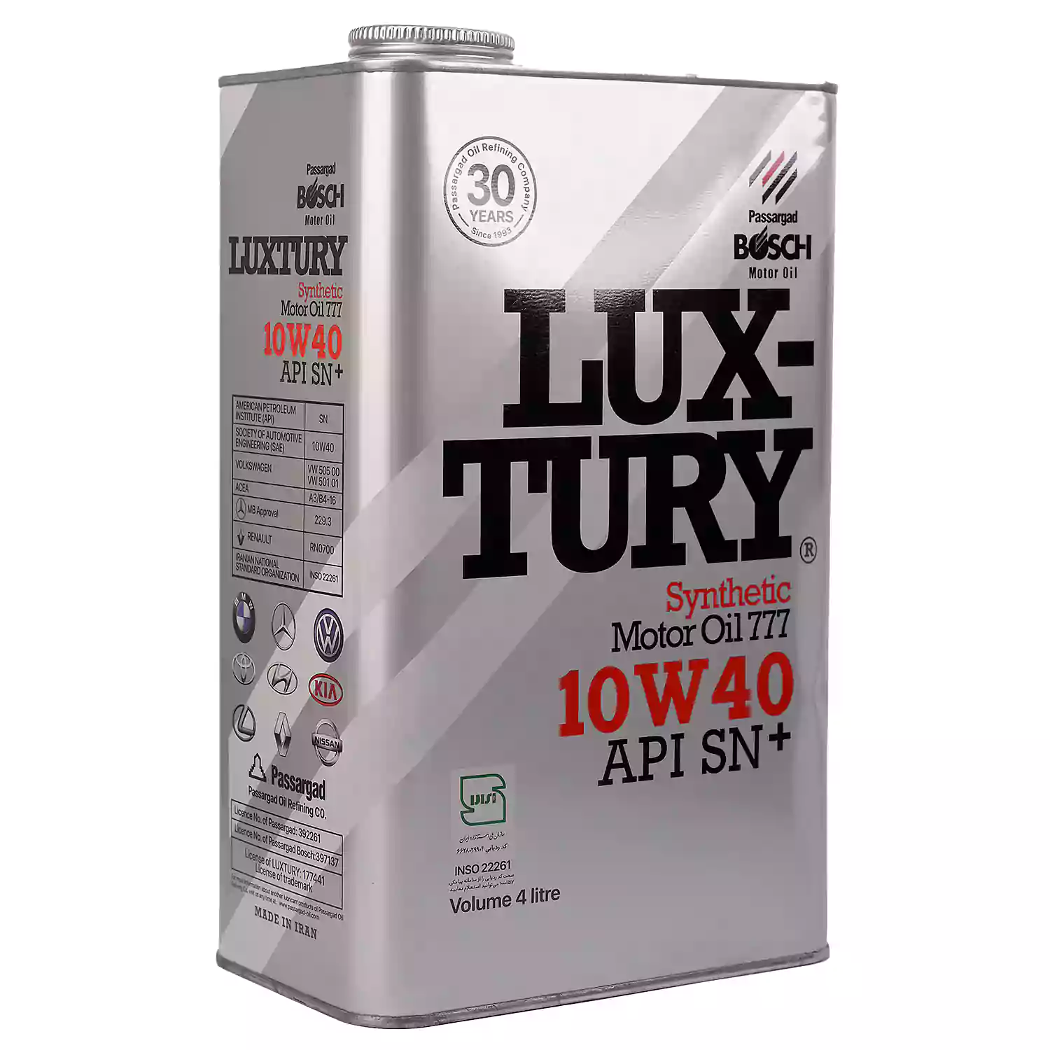 ln-401040 روغن موتور بوش مدل لاکچری +10W40 SN حجم 4 ليتر - Image 1